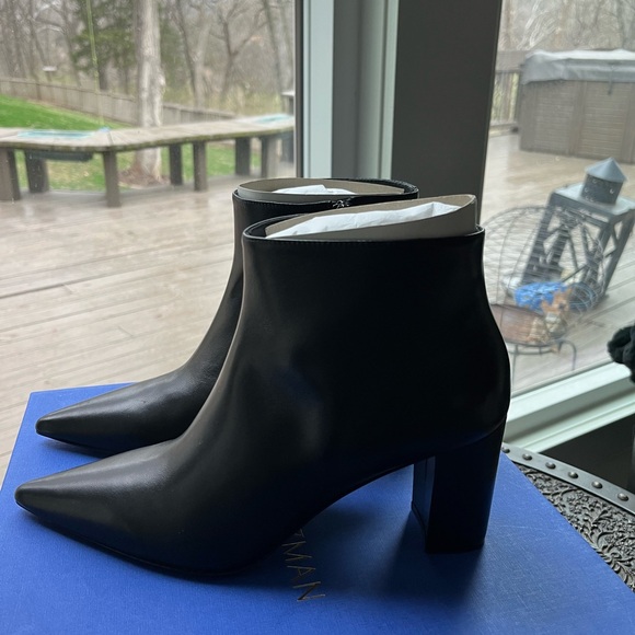 NEW STUART WEITZMAN 75 ZIP ANKLE BOOTIE  IN BLACK 38 7.5 - Picture 7 of 11